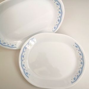 Corelle Set of 2 Morning Blue Serving Platters